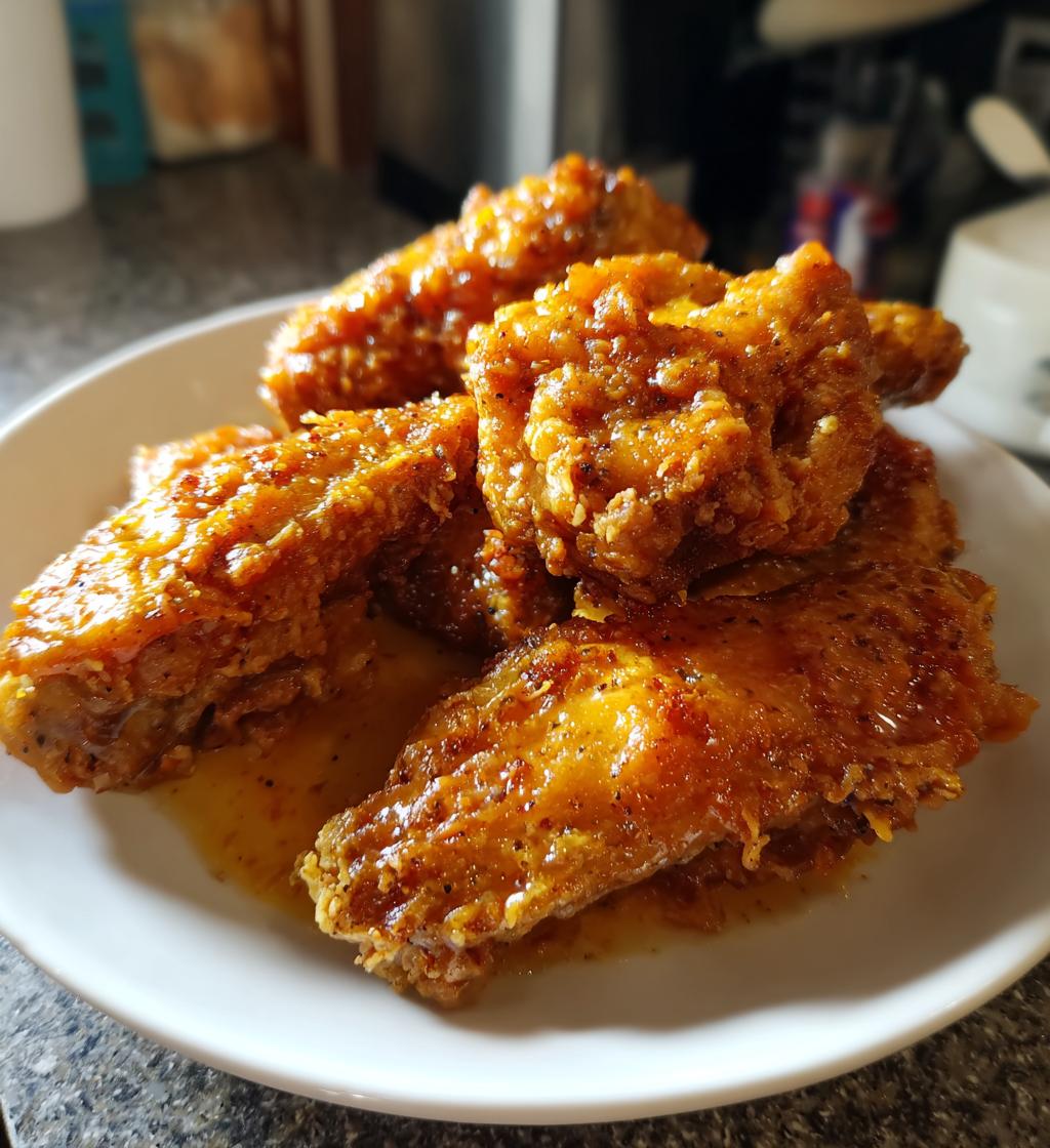 fried wing flats drizzled with honey lemon pepper - detail 1