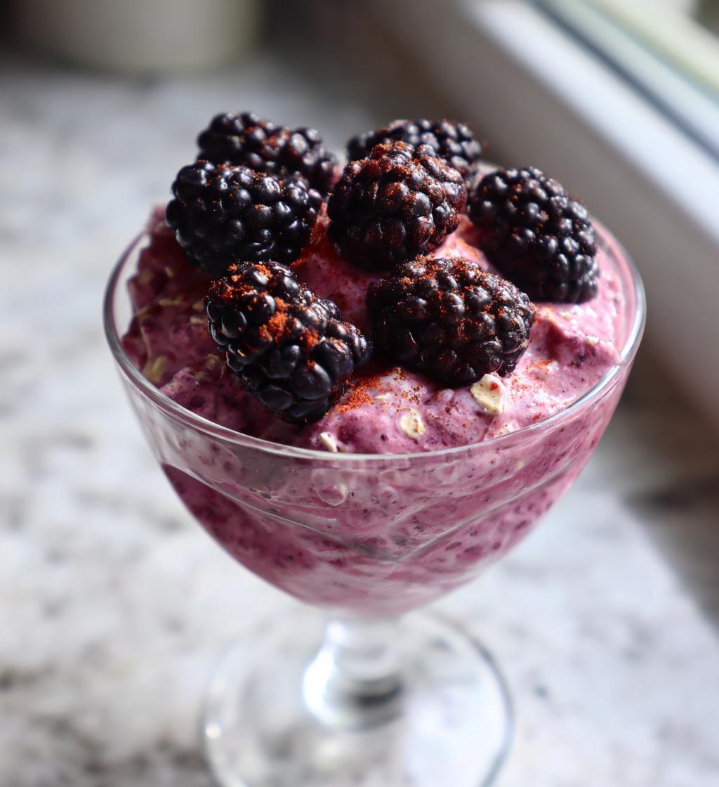 gluten free blackberry cobbler chia pudding - detail 1