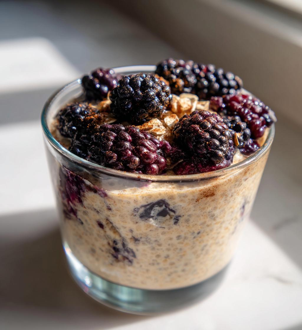 gluten free blackberry cobbler chia pudding