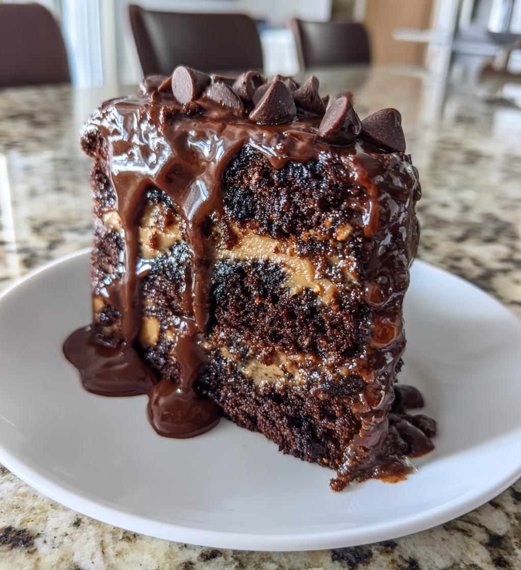 gooey chocolate peanut butter cake