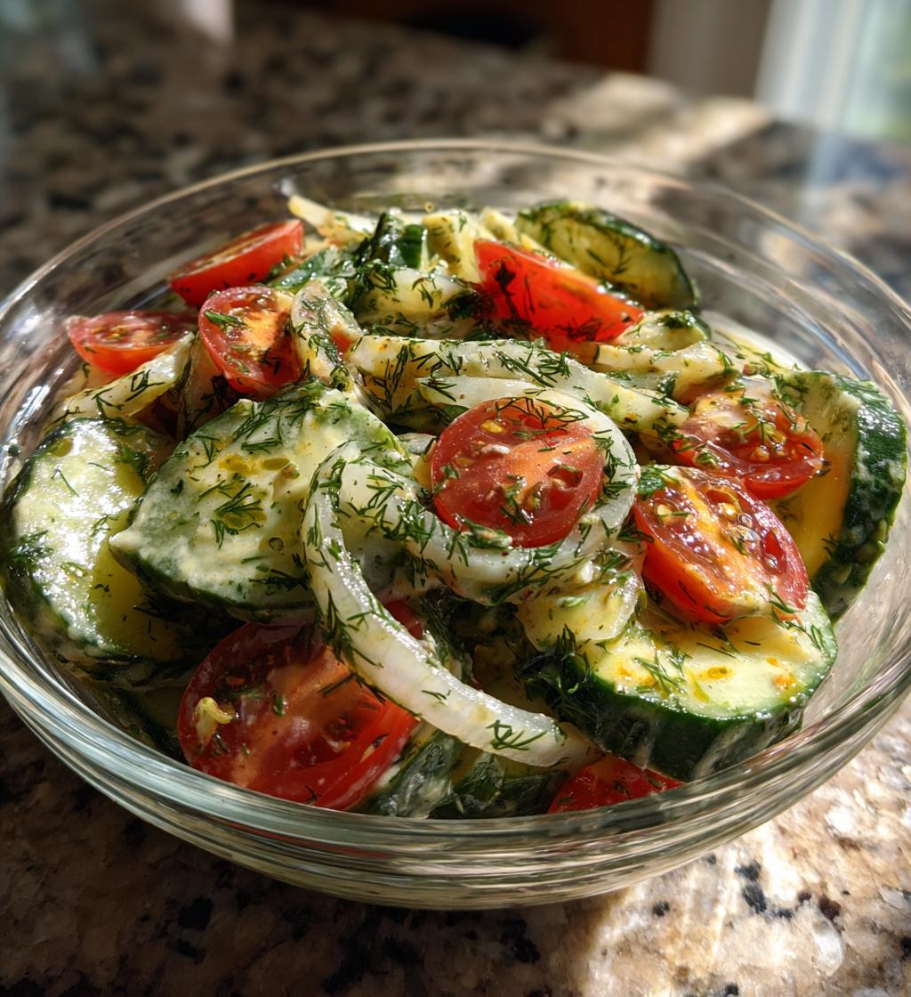 grandmas cucumber salad - detail 1