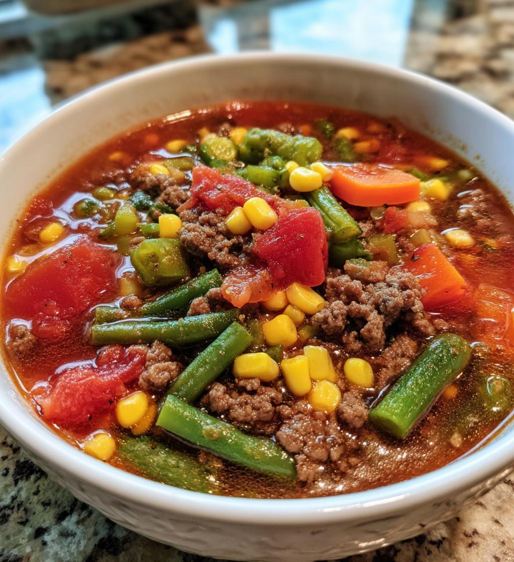 grandmas hamburger vegetable soup - detail 1