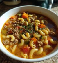 hamburger macaroni soup recipe ready in 35 mins