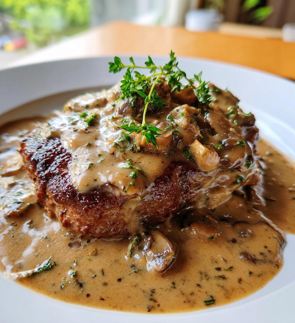 hamburger steak with creamy onion gravy - detail 1