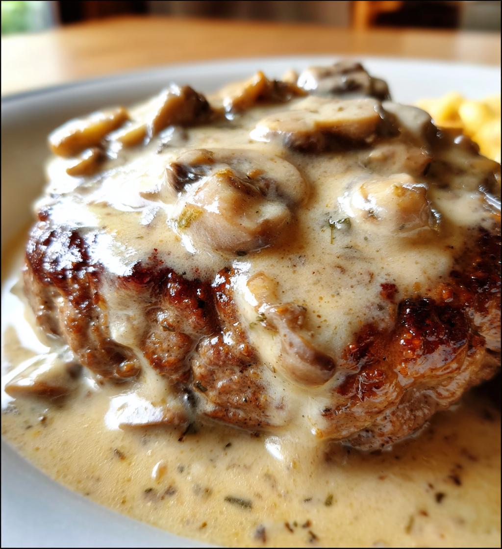 hamburger steak with creamy onion gravy