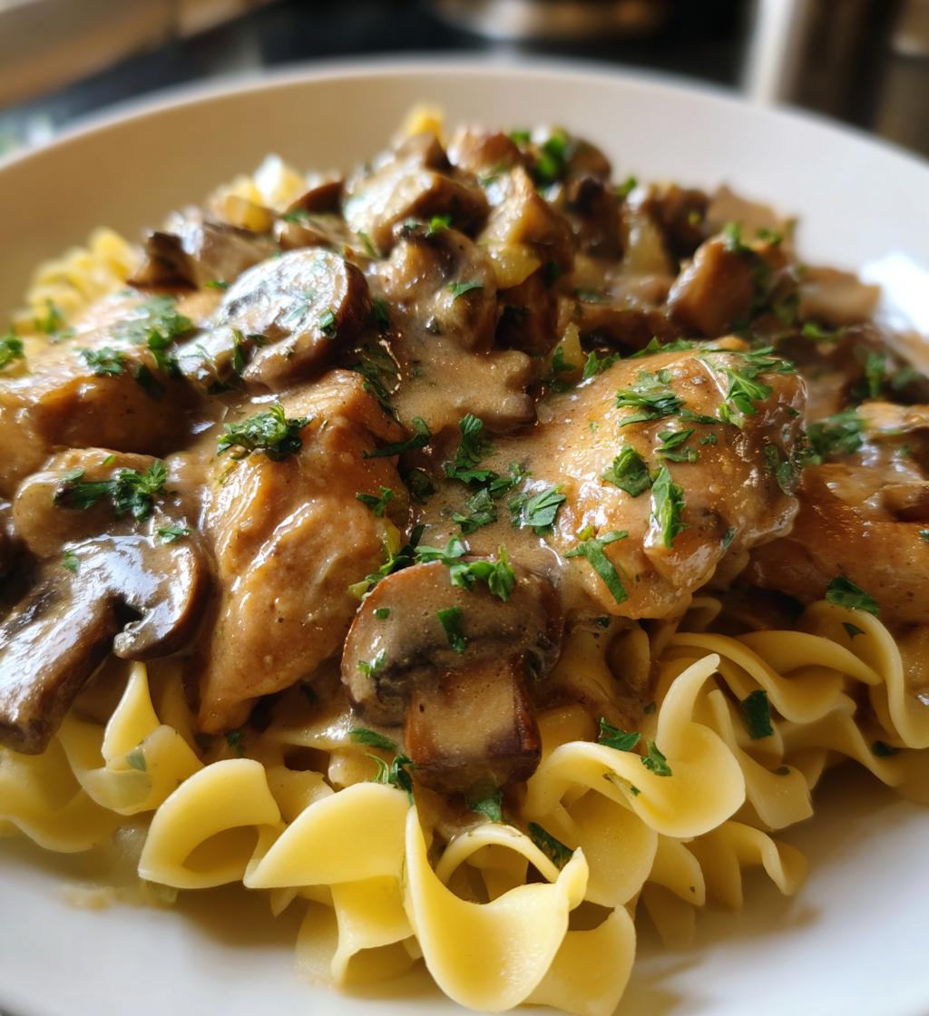 homemade chicken stroganoff