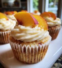 honey peach cream cheese cupcakes