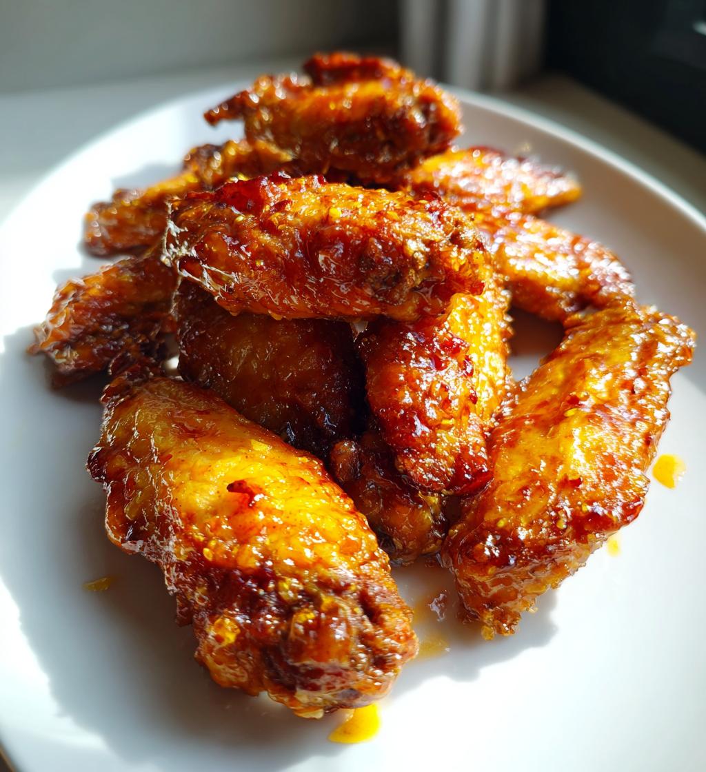 hot honey peach wings