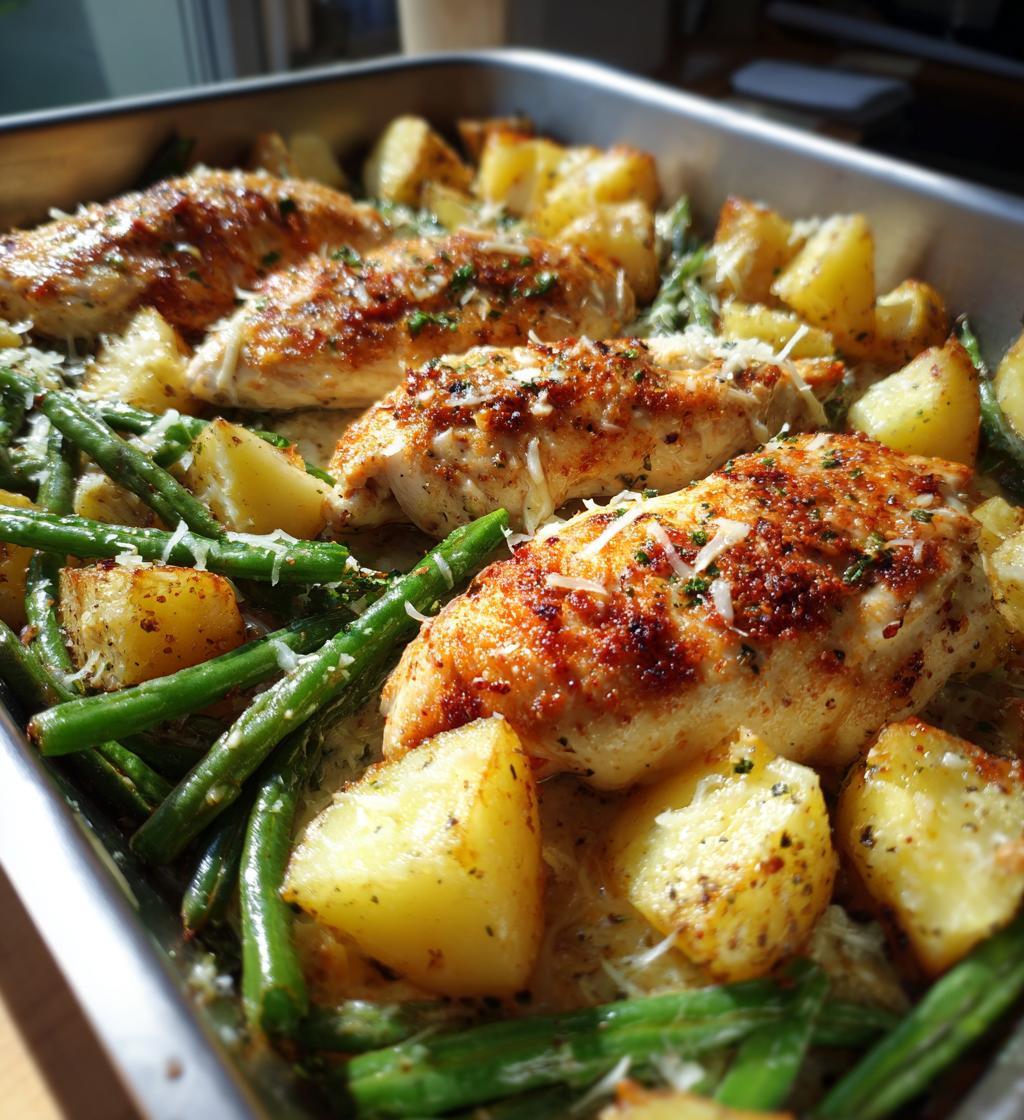 italian chicken potato and green bean bake 2