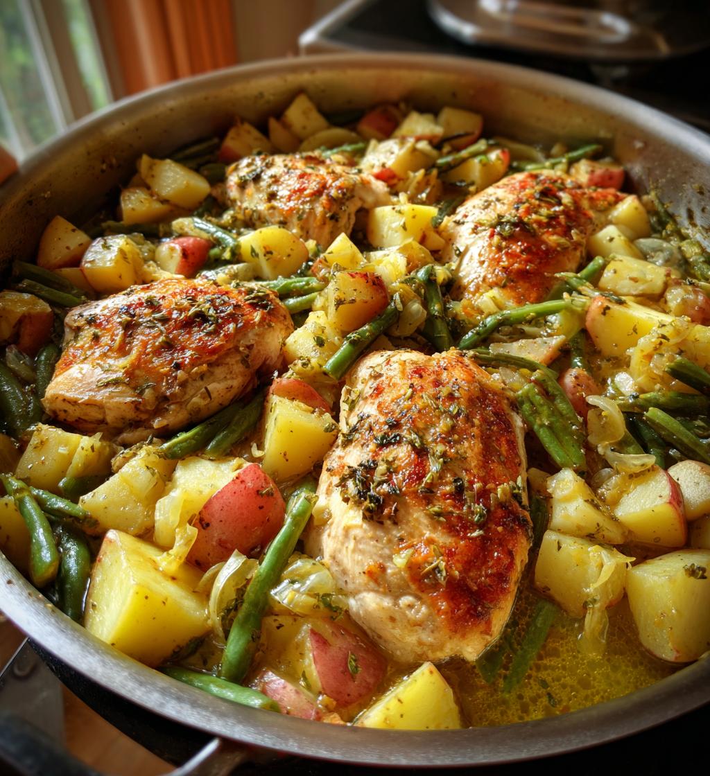 italian chicken potato and green bean bake