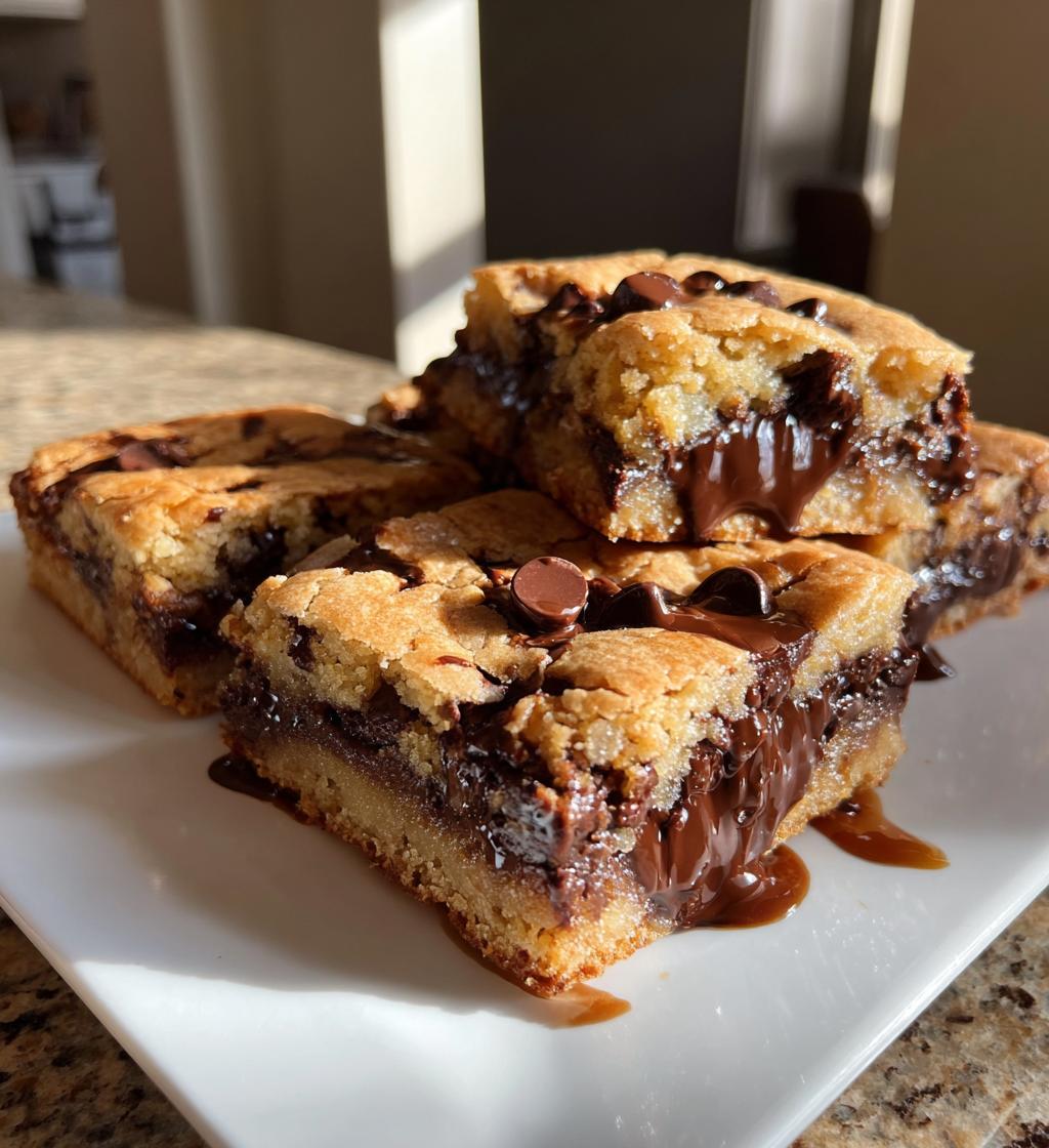 lazy chocolate chip cookie bars - detail 1