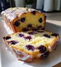 lemon blueberry loaf with lemon glaze