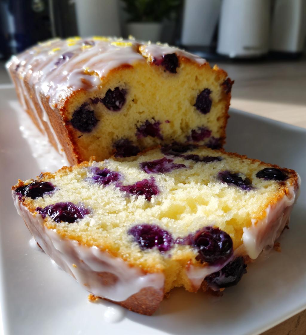 lemon blueberry loaf with lemon glaze