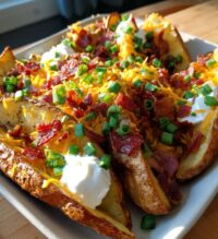 loaded sliced baked potatoes