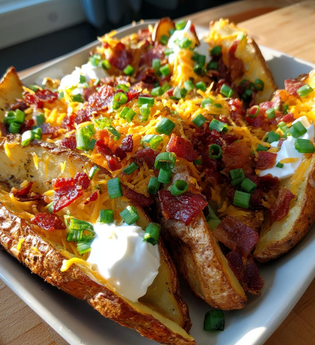 loaded sliced baked potatoes