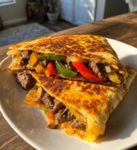 loaded steak quesadillas