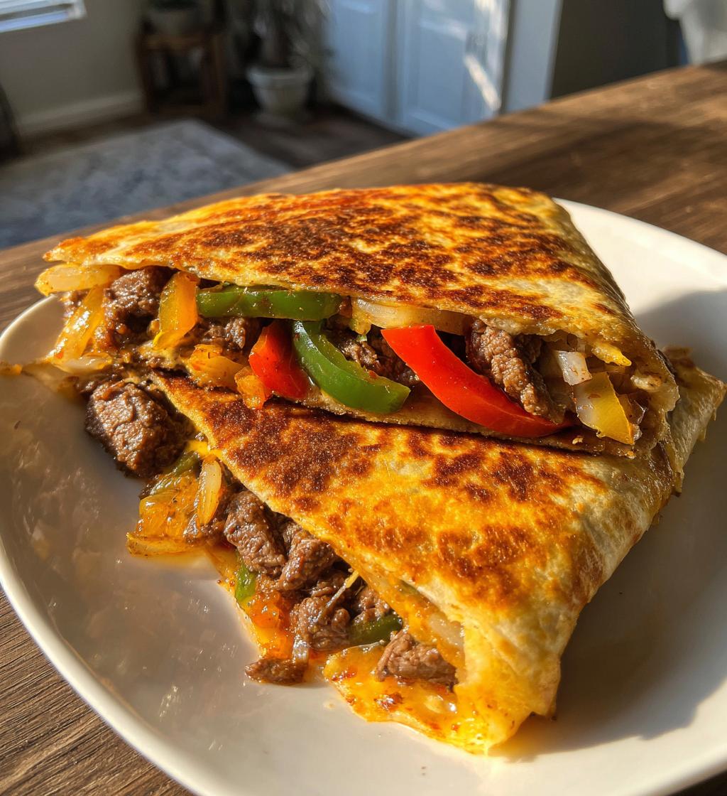 loaded steak quesadillas