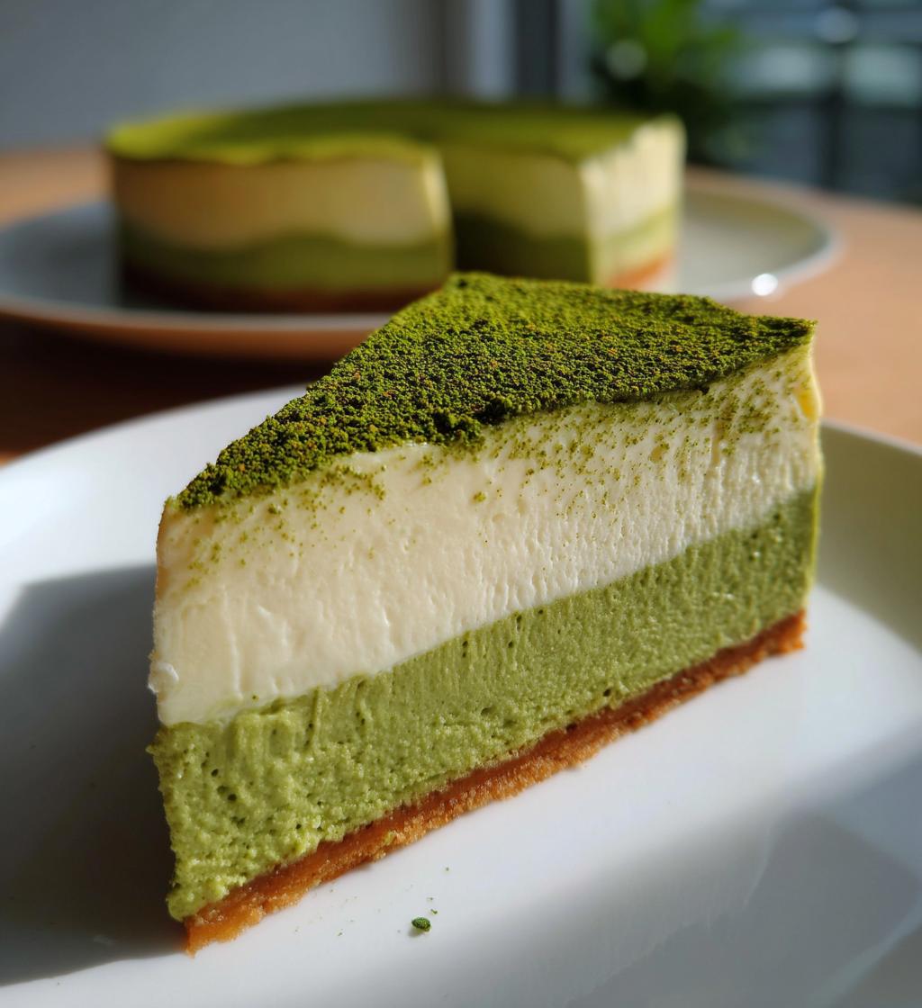 matcha green tea cheesecake - detail 1