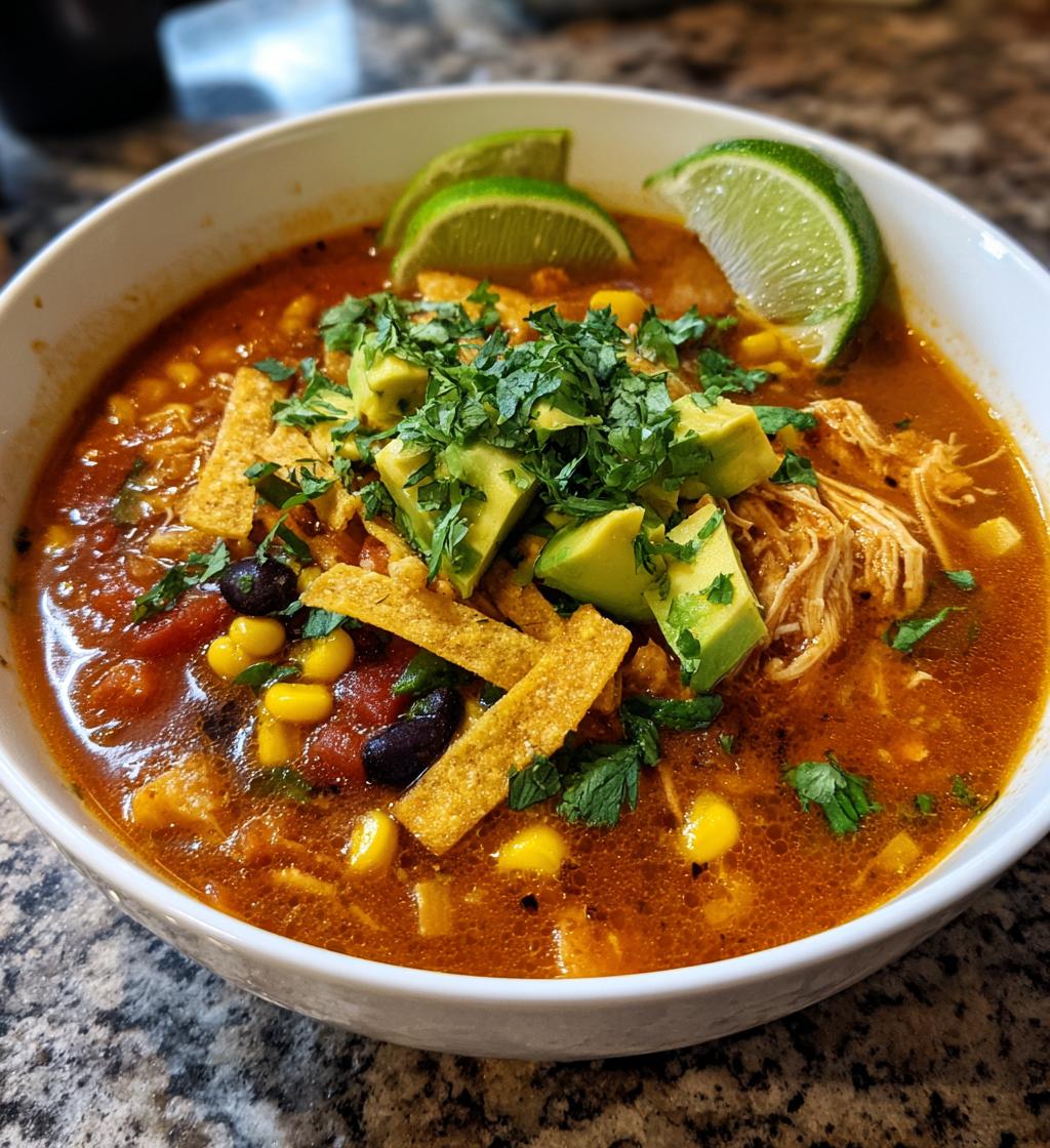 mexican chicken tortilla soup - detail 1
