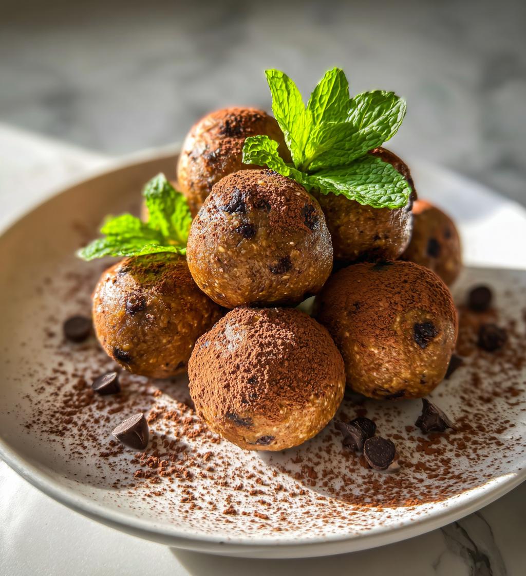mint chocolate chip protein balls - detail 1