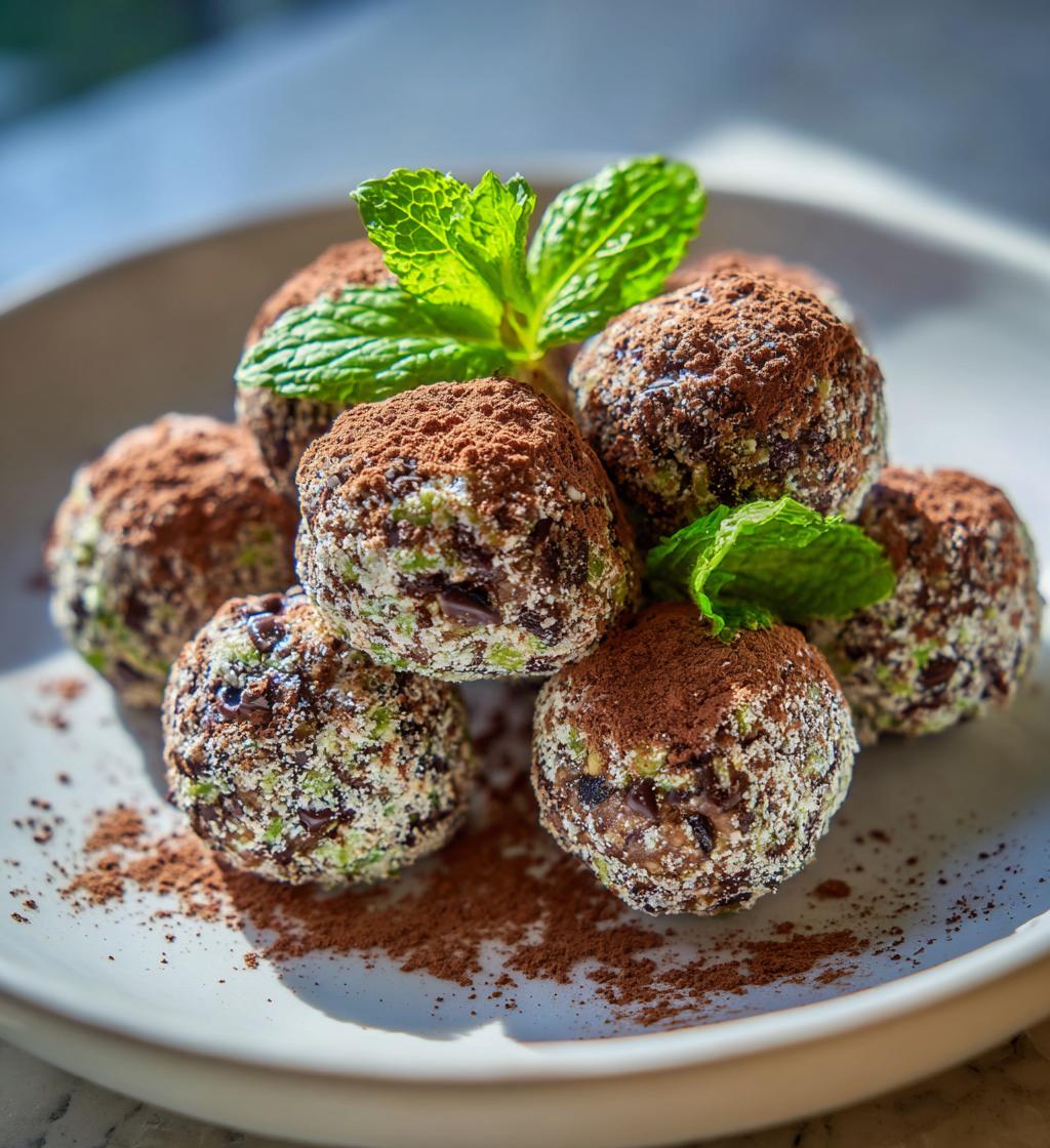 mint chocolate chip protein balls