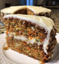 moist carrot zucchini cake with cream cheese frosting