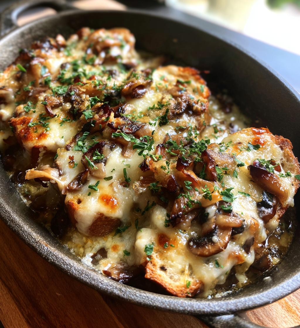 mushroom mozzarella bake