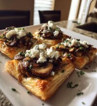 mushroom shallot and herbed goat cheese tarts