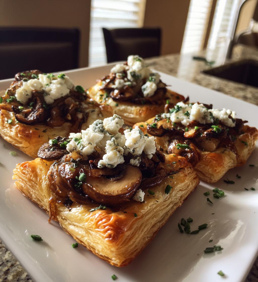 mushroom shallot and herbed goat cheese tarts