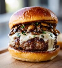 mushroom swiss burger