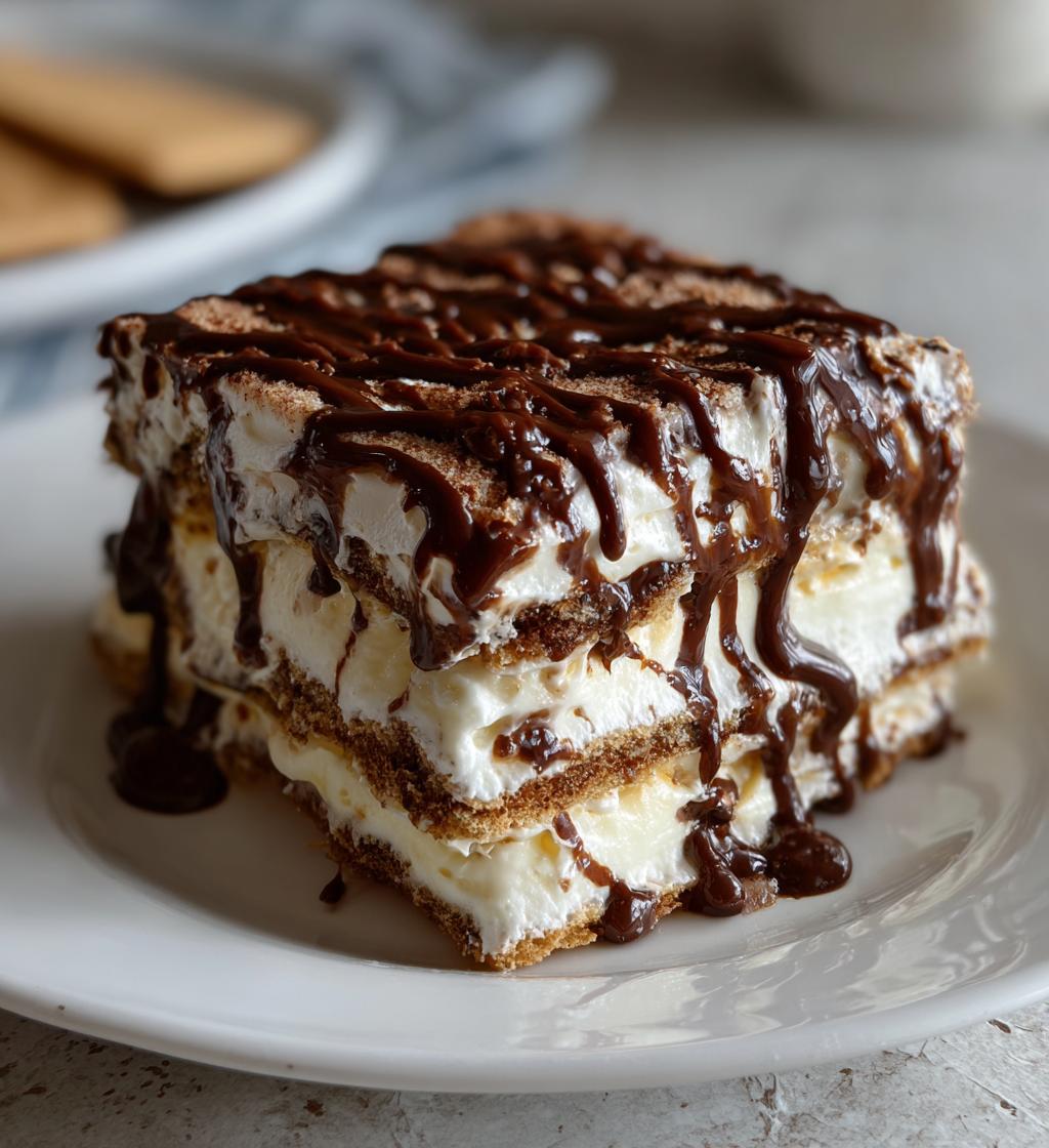 no bake chocolate eclair icebox cake