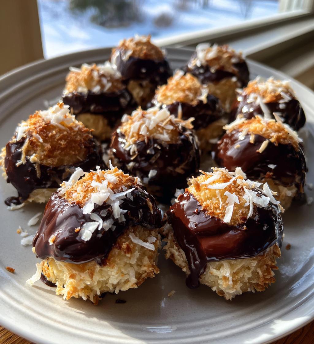 no bake coconut cookie balls chocolate centers - detail 1