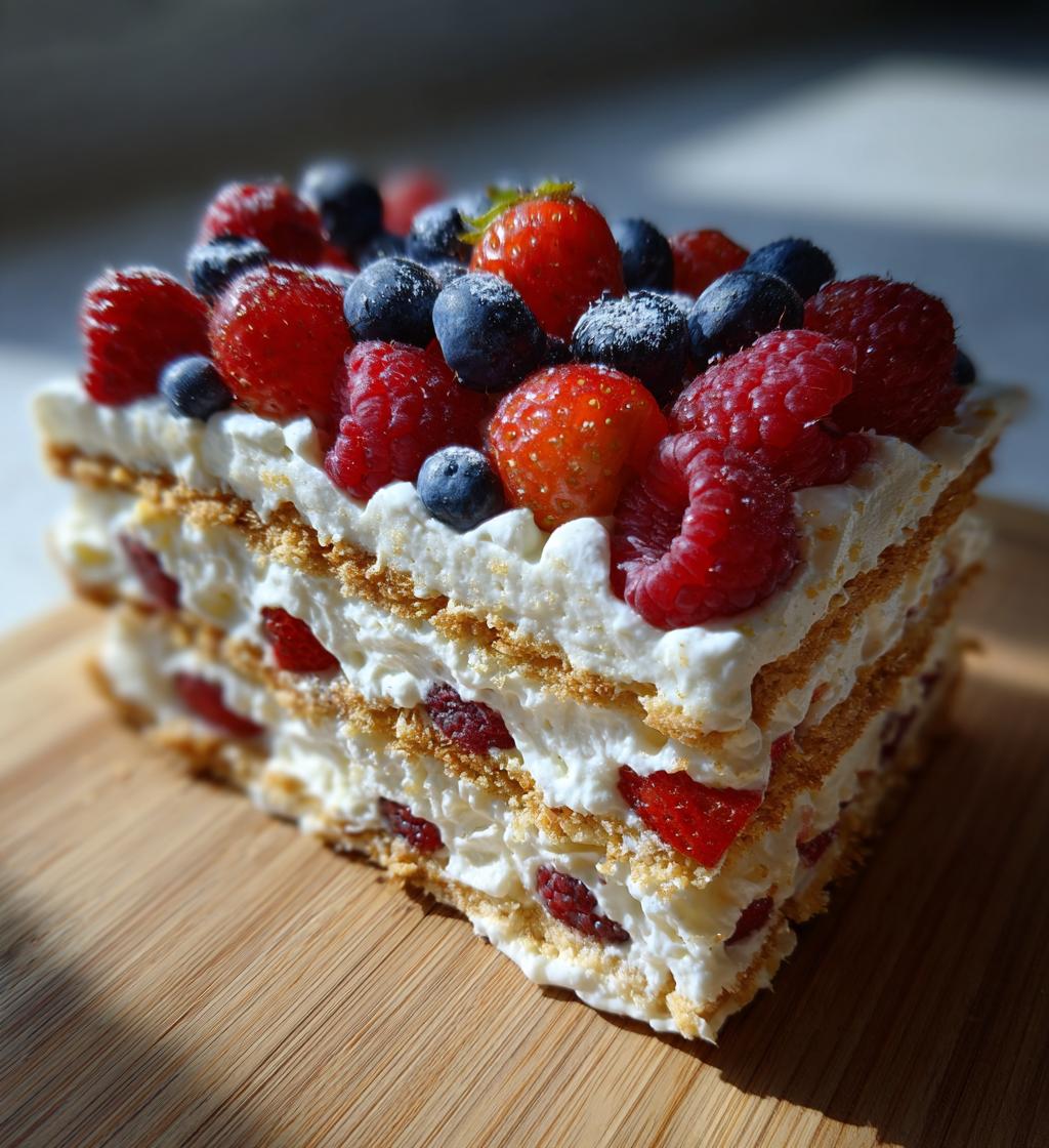 no bake summer berry icebox cake