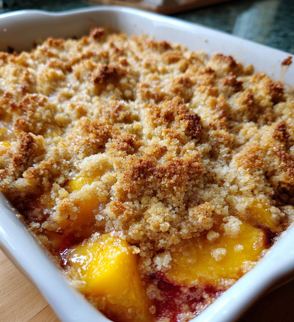 old time oven peach cobbler - detail 1