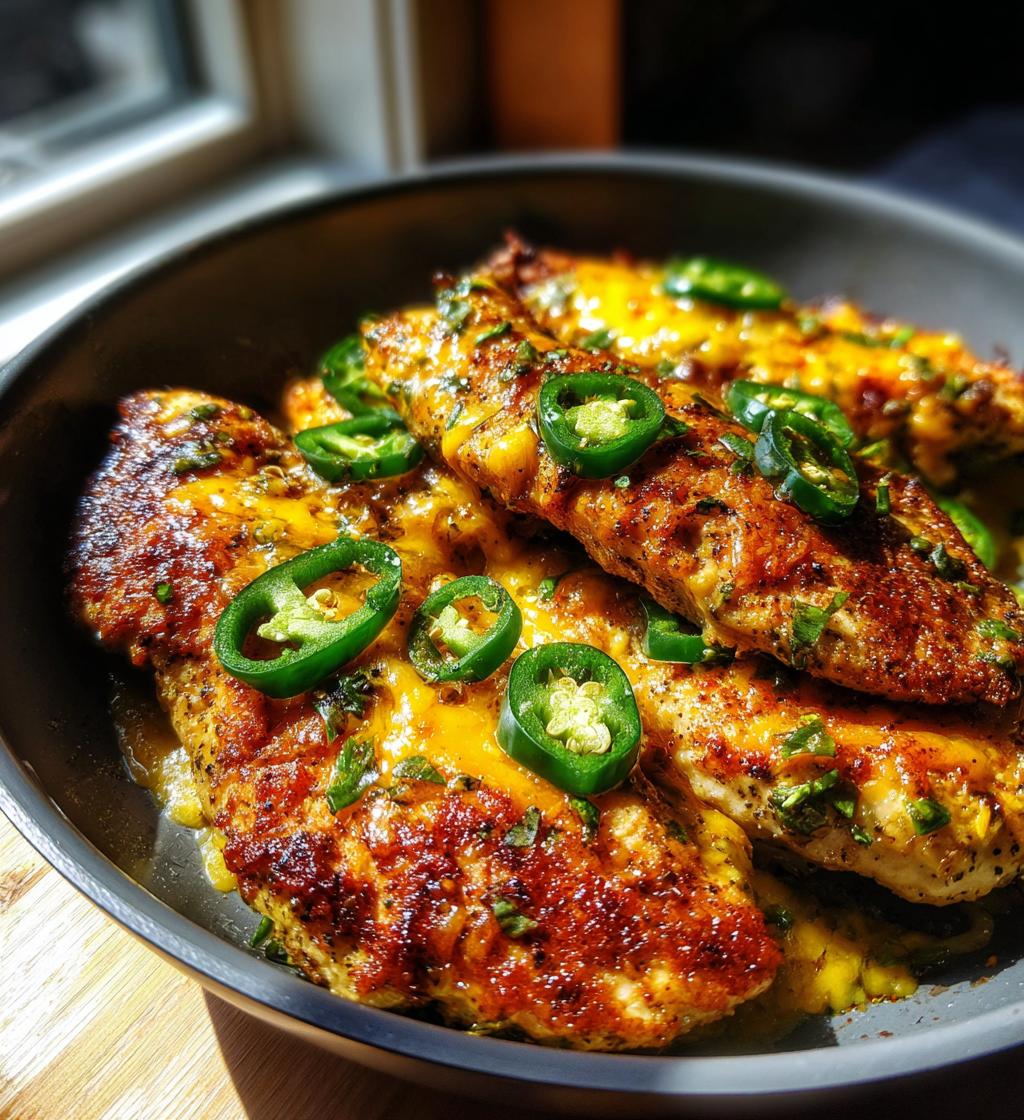 one pan cheesy jalapeno chicken - detail 1