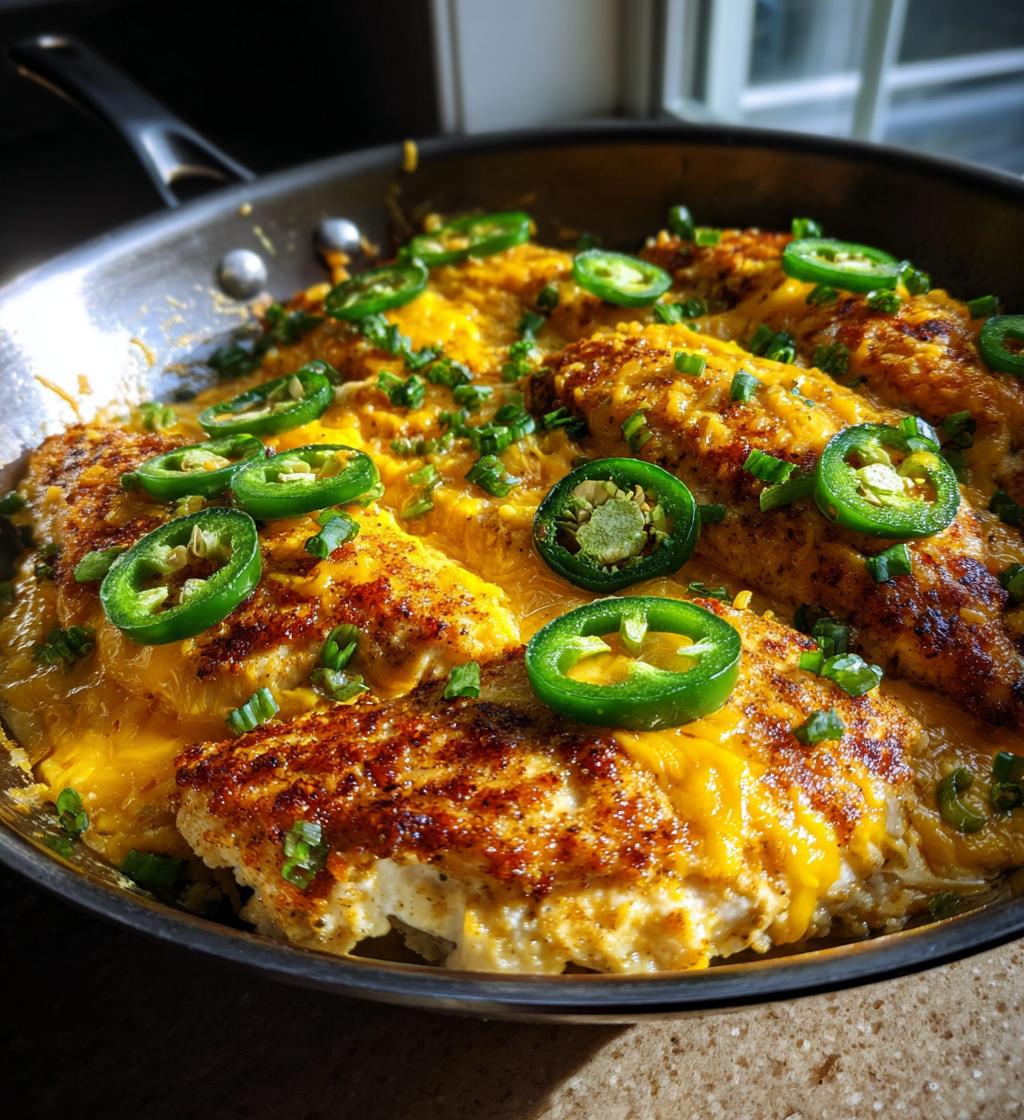 one pan cheesy jalapeno chicken