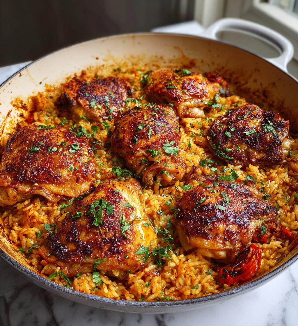 oven baked chicken and rice - detail 1