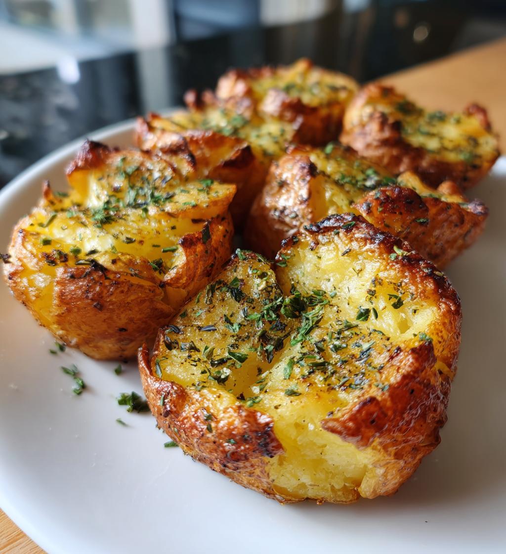 oven baked crispy smashed potatoes