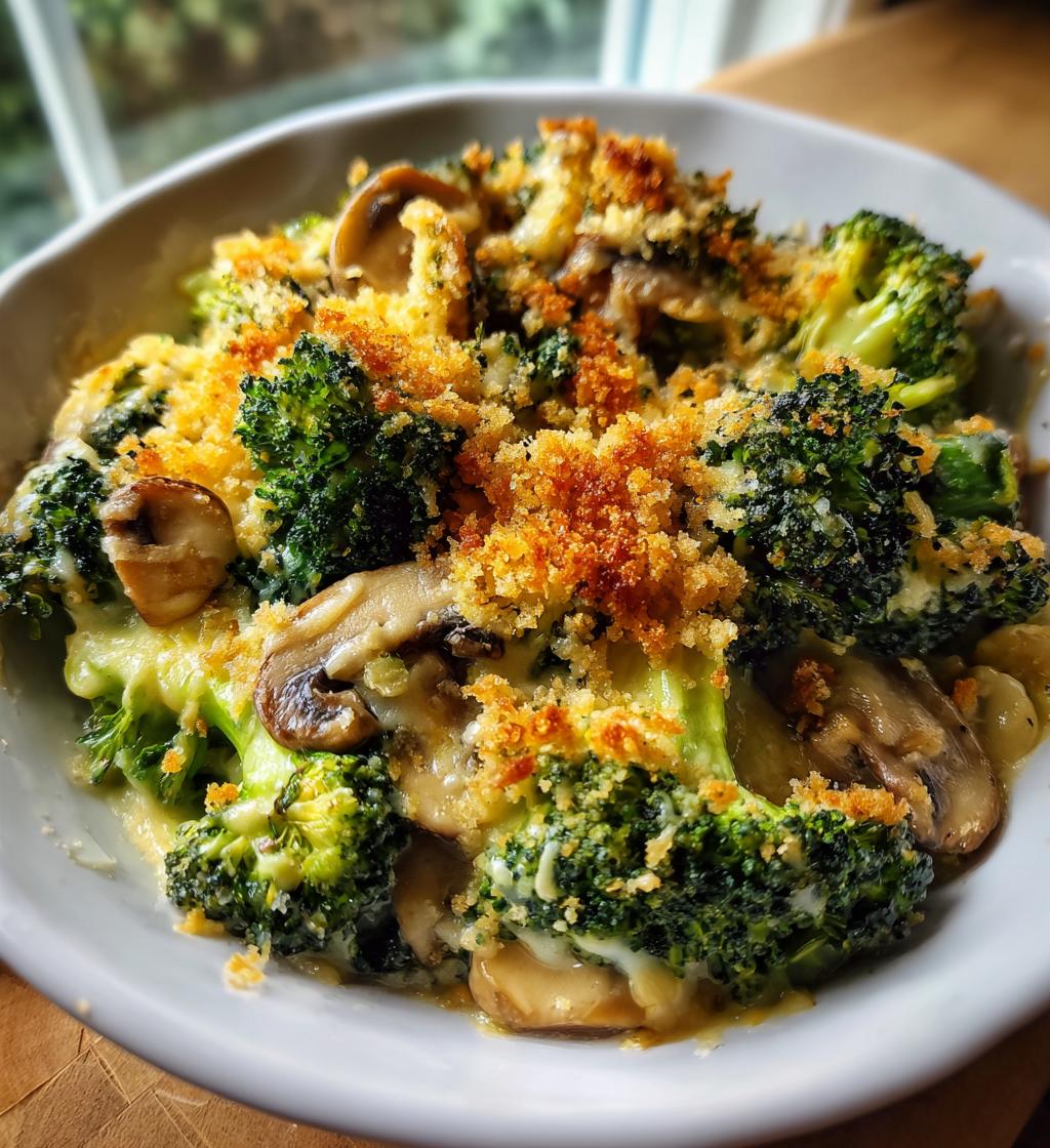 paula deens creamy broccoli mushroom bake - detail 1