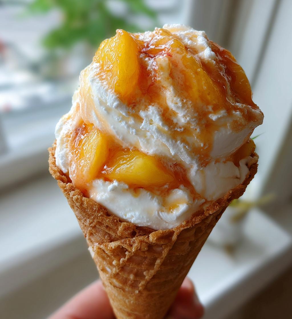 peach cobbler cheesecake cones