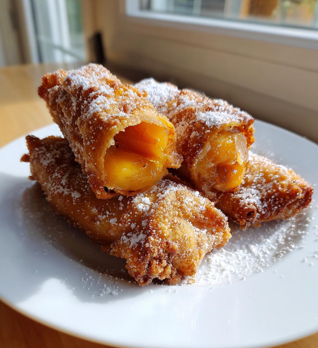 peach cobbler egg rolls - detail 1