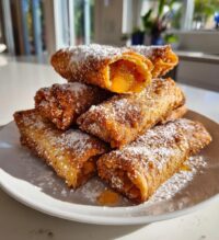 peach cobbler egg rolls
