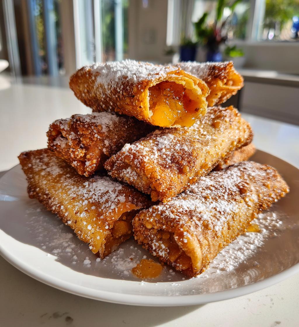 peach cobbler egg rolls