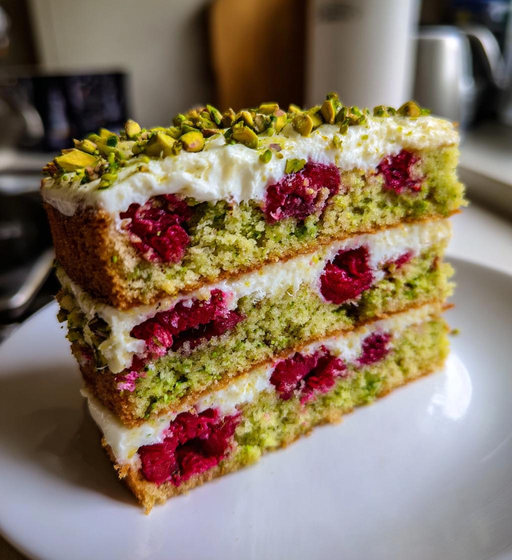 pistachio raspberry cake