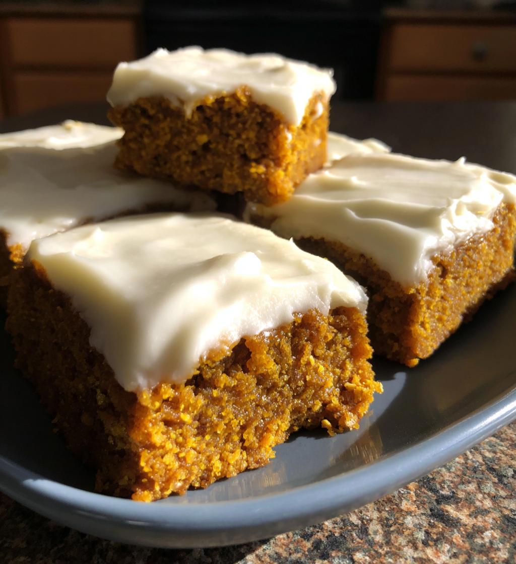 pumpkin bars with cream cheese frosting