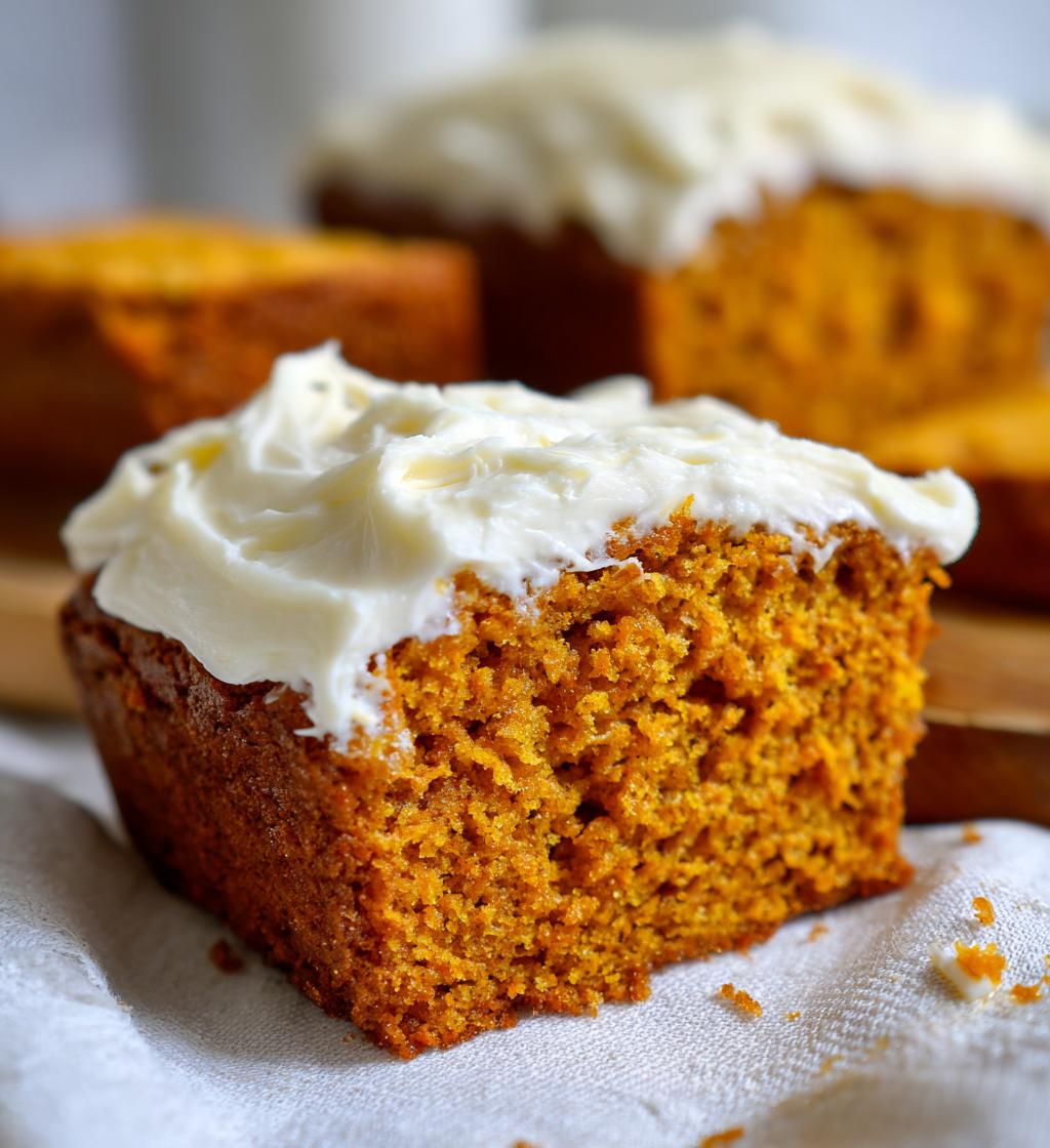 pumpkin bread with cream cheese frosting - detail 1