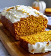 pumpkin bread with cream cheese frosting