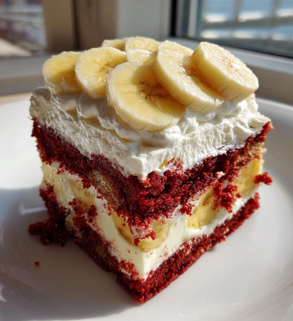 red velvet banana pudding - detail 1