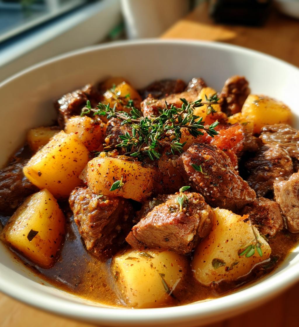 rustic campfire beef and potato