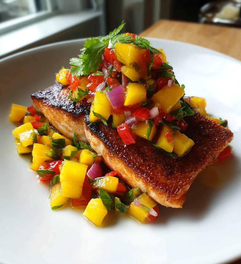 salmon with mango salsa